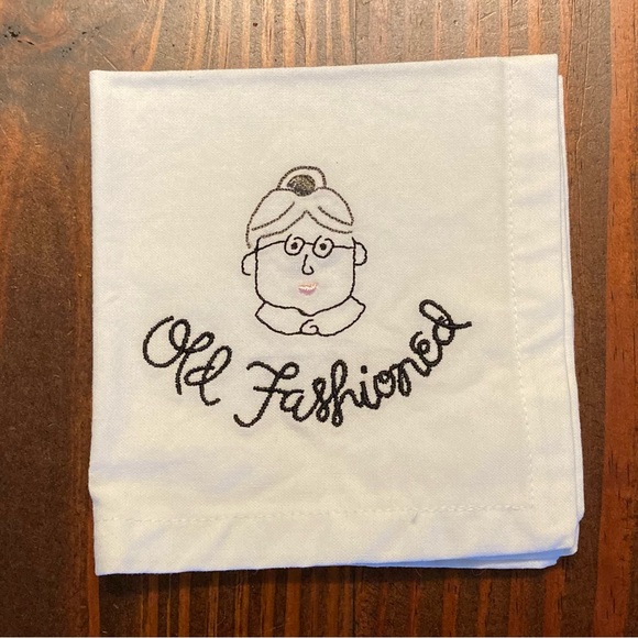 Pottery Barn Bar Lingo Embroidered Napkin Set if 8 - Picture 8 of 10